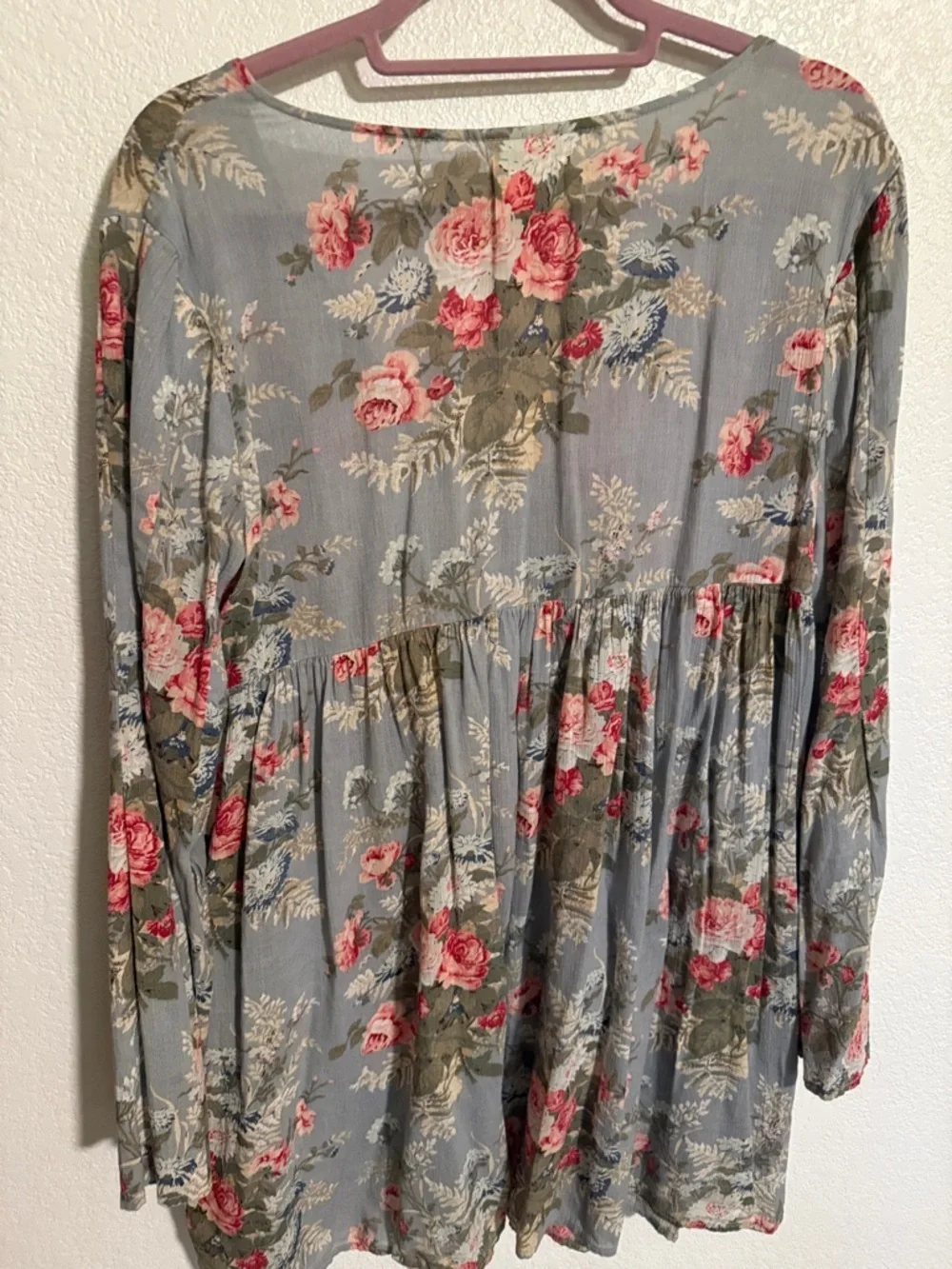 Denim & Supply Ralph Lauren Blue Floral Mini Babydoll Dress Size Medium
